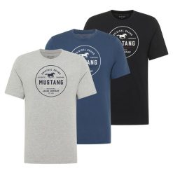 3 - Pak T-Shirt Mustang Style Alex 017334. Czarne t-shirty męskie Mustang, m, bez wzorów, z bawełny, bez kołnierzyka, bez ramiączek. W wyprzedaży za 119.99 zł.