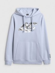 4F Bluza dresowa nierozpinana z kapturem męska - niebieska XL. Niebieskie bluzy z kapturem męskie 4f, m, bez wzorów, z dresówki, z kapturem. Za 249.99 zł.