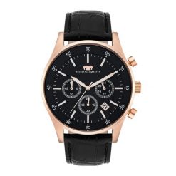 Rhodenwald & Söhne Chronograf Goodwill Różowy złoty Skóra naturalna Czarny Zegarki męskie 1 ct Męskie. Czarne, analogowe zegarki męskie Rhodenwald & Söhne, z koronki, z mosiądzu. Za 669.99 zł.