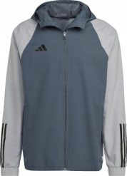 Kurtka męska Adidas Tiro 23 Competition All Weather szara r. L. Szare kurtki męskie ADIDAS, l, bez wzorów, bez ramiączek, bez kaptura. Za 246.62 zł.