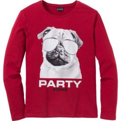 Shirt z długim rękawem Slim Fit bonprix ciemnoczerwony. Koszulki męskie z długim rękawem marki bonprix. Za 49.99 zł.