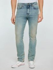 Jeansy męskie dopasowane niebieskie Terry High Waist 185. Niebieskie jeansy męskie Big Star, bez wzorów, z denimu, klasyczne, z podwyższonym stanem. Za 329.99 zł.