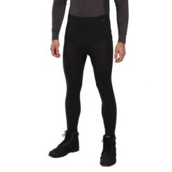 Legginsy męskie ze 100% wełny merynosów KILPI MAVORA. Czarne bielizna termoaktywna męska Kilpi, m, bez wzorów, z wełny, narciarskie. Za 215.49 zł.