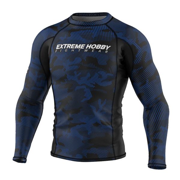 Koszulka sportowa męska Rashguard do MMA EXTREME HOBBY HAVOC. Niebieskie bielizna termoaktywna męska EXTREME HOBBY, m, bez wzorów, z bawełny, bez ramiączek, do biegania. Za 198.00 zł.