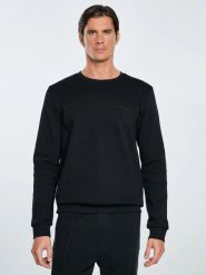 Bluza męska ze splotem pique czarna Wiler 906. Czarne bluzy nierozpinane męskie Big Star, l, bez wzorów, z dzianiny, klasyczne, bez ramiączek, bez kaptura. Za 199.99 zł.