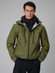 4F Kurtka trekkingowa membrana 20000 męska - khaki M. Brązowe kurtki męskie 4f, l, bez wzorów, z materiału, bez ramiączek, bez kaptura. Za 899.99 zł.