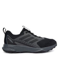 Trekkingi adidas. Czarne buty do biegania męskie ADIDAS, bez wzorów, sportowe, bez obcasa, bez zapięcia. Za 269.99 zł.