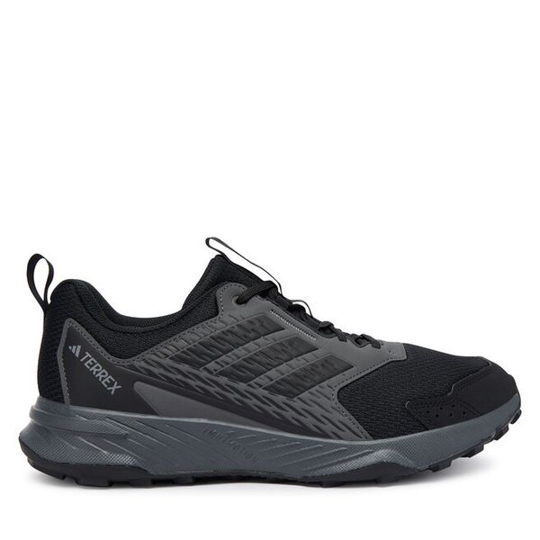 Trekkingi adidas. Czarne buty do biegania męskie ADIDAS, bez wzorów, sportowe, bez obcasa, bez zapięcia. Za 249.99 zł.