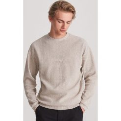 Bluza ze strukturalnej dzianiny - Kremowy. Bluzy nierozpinane męskie marki Reserved. Za 99.99 zł.