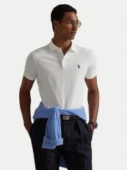 Polo Ralph Lauren Polo 710941439002 Biały Custom Slim Fit. Białe koszulki polo męskie Polo Ralph Lauren, m, bez wzorów, z bawełny, bez kołnierzyka, bez ramiączek. Za 299.00 zł.