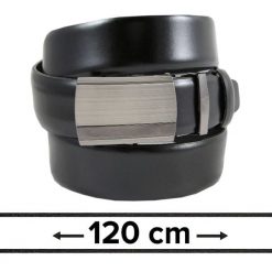 Pasek Czarny do Spodni 120 cm, Automatyczna Klamra, Skórzany, Elegancki -VICTORIO. Czarne paski męskie Victorio, bez wzorów, ze skóry, eleganckie. Za 99.00 zł.