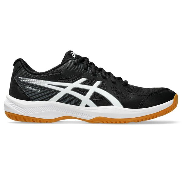 Buty siatkarskie męskie Asics Upcourt 6. Białe buty do biegania męskie Asics, bez wzorów, z materiału, bez zapięcia, do siatkówki. Za 239.00 zł.
