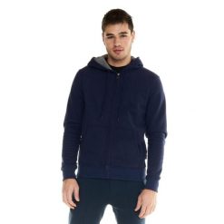 Męska bluza Leone z kapturem i zamkiem błyskawicznym Lifestyle. Niebieskie bluzy z kapturem męskie LEONE 1947 APPAREL, l, bez wzorów, z tkaniny, z kapturem. W wyprzedaży za 223.60 zł.