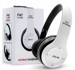 Słuchawki bluetooth P47 biały. Białe słuchawki bluetooth R2 Invest. Za 34.99 zł.