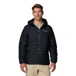Kurtka męska Columbia Powder Lite II Hooded Jacket z kapturem. Czarne kurtki męskie Columbia, m, bez wzorów, sportowe, bez ramiączek, z kapturem. Za 554.99 zł.