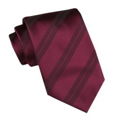 Męski Krawat - Angelo di Monti - Bordowy, Faktura w Prążek. Czerwone krawaty i muchy męskie Angelo di Monti, bez wzorów, z tkaniny, eleganckie. Za 45.00 zł.