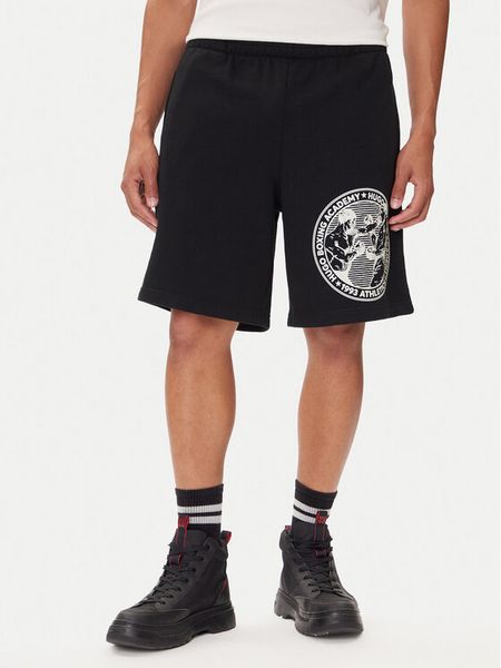 HUGO Szorty sportowe Dubox 50542413 Czarny Regular Fit. Czarne szorty sportowe męskie Hugo, bez wzorów, z bawełny, sportowe. Za 329.99 zł.