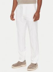 BOSS Spodnie materiałowe T_Commuter-Slim 50534303 Biały Slim Fit. Białe spodnie na co dzień męskie Boss, bez wzorów, z materiału. Za 379.99 zł.