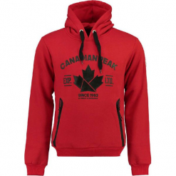 Bluza "Flipp" w kolorze czerwonym. Czerwone bluzy nierozpinane męskie Canadian Peak, z nadrukiem, z flicu. W wyprzedaży za 136.95 zł.