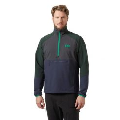 Kurtka przeciwwiatrowa 1/2 zip Helly Hansen Cascade Shield. Fioletowe kurtki softshell męskie Helly Hansen, bez wzorów, z softshellu, bez kaptura, trekkingowe. Za 680.50 zł.