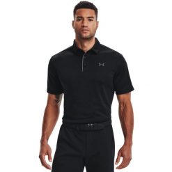 Polo Under Armour Tech. Czarne koszulki polo męskie Under Armour, m, bez wzorów, bez kołnierzyka, bez ramiączek. Za 212.00 zł.