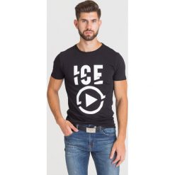 CZARNY T-SHIRT ICE PLAY. Czarne t-shirty męskie Ice Play, l, bez wzorów, z bawełny, bez kołnierzyka, bez ramiączek. Za 114.50 zł.