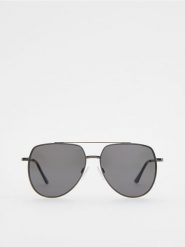 Okulary przeciwsłoneczne AVIATOR - czarny. Czarne okulary przeciwsłoneczne męskie Reserved, bez wzorów. W wyprzedaży za 32.99 zł.