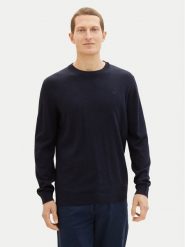 Tom Tailor Sweter 1038426 Granatowy Regular Fit. Niebieskie kardigany męskie Tom Tailor, m, bez wzorów, z bawełny, bez ramiączek. Za 169.99 zł.