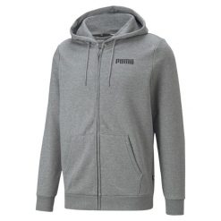 Bluza dresowa męska Puma ESS FZ. Czarne bluzy nierozpinane męskie Puma, m, bez wzorów, z dresówki, bez ramiączek, bez kaptura. Za 164.99 zł.