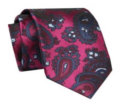Męski Krawat - ALTIES - Klasyczny - Duży Wzór Orientalny. Krawaty i muchy męskie Alties, bez wzorów, z tkaniny, eleganckie. Za 49.00 zł.