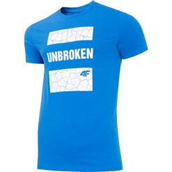 T-shirt męski TSM008 - niebieski. T-shirty męskie marki 4f. Za 49.99 zł.