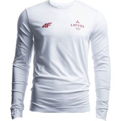Longsleeve męski Łotwa Pyeongchang 2018 TSML800 - biały. Białe koszulki męskie z długim rękawem 4f, m, bez wzorów, z bawełny, bez kołnierzyka, bez ramiączek. W wyprzedaży za 49.99 zł.