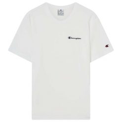 Koszulka Champion Ss Tee Dorosłych. Białe t-shirty sportowe męskie CHAMPION, s, bez wzorów, sportowe, bez ramiączek. Za 87.99 zł.