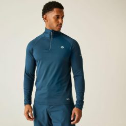 Bluza turystyczna męska Dare 2B Fuse Up II termoaktywna. Niebieskie bielizna termoaktywna męska Dare 2B, m, bez wzorów, bez ramiączek, narciarskie. Za 139.99 zł.