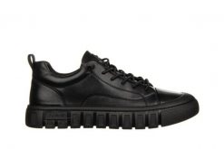 Półbuty Fabio Moretti 72661-1 Black 104220, Czarny, Skóra naturalna - 45. Czarne eleganckie półbuty męskie John Doubare, z gumy, bez obcasa, bez zapięcia. W wyprzedaży za 314.10 zł.