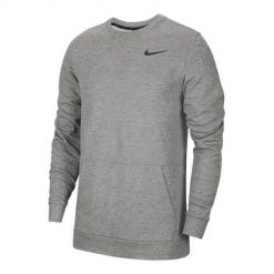 Bluza treningowa męska Nike Therma. Szare bluzy nierozpinane męskie Nike, l, bez wzorów, sportowe, bez ramiączek, bez kaptura. Za 289.99 zł.