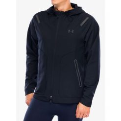 Kurtka wiatrówka męska Under Armour Unstoppable Left Chest Jacket. Czarne kurtki softshell męskie Under Armour, l, bez wzorów, z softshellu, bez kaptura, trekkingowe. Za 329.99 zł.