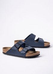 Birkenstock Arizona BF Klapki Unisex. Niebieskie klapki i japonki męskie Birkenstock, bez wzorów, z materiału. Za 349.99 zł.