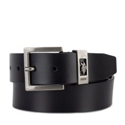 Pasek U.S. Polo Assn. Czarne paski męskie U.S. Polo Assn., bez wzorów. Za 199.99 zł.