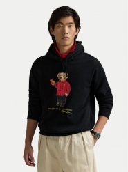 Polo Ralph Lauren Bluza 710962139003 Czarny Regular Fit. Czarne bluzy nierozpinane męskie Polo Ralph Lauren, m, bez wzorów, z bawełny, bez ramiączek, bez kaptura. Za 869.99 zł.