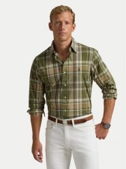 Polo Ralph Lauren Koszula 710960639001 Zielony Custom Fit. Zielone koszule męskie Polo Ralph Lauren, m, bez wzorów, z bawełny, bez kołnierzyka, bez ramiączek. Za 569.99 zł.