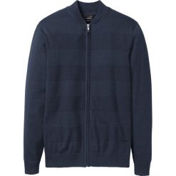 Sweter rozpinany w różne dzianinowe wzory bonprix ciemnoniebieski. Kardigany męskie marki bonprix. Za 89.99 zł.