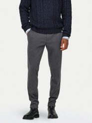 Only & Sons Chinosy 22031061 Szary Slim Fit. Szare eleganckie spodnie męskie Only & Sons, bez wzorów, z syntetyku. Za 149.99 zł.