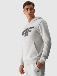 4F Bluza dresowa nierozpinana z kapturem męska - szara XXL. Szare bluzy nierozpinane męskie 4f, m, bez wzorów, z bawełny, sportowe, bez ramiączek, z kapturem. W wyprzedaży za 89.99 zł.
