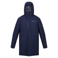 Kurtka turystyczna męska Regatta CLR przeciwdeszczowa ocieplana. Niebieskie kurtki męskie Regatta, l, bez wzorów, sportowe, bez ramiączek, bez kaptura. Za 799.99 zł.