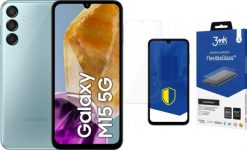 Smartfon Samsung Galaxy M15 5G 4/128GB Niebieski (SM-M156BLB) + FlexibleGlass. Niebieskie smartfony SAMSUNG. Za 607.00 zł.