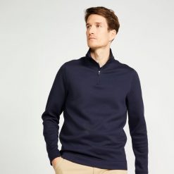 Bluza do golfa męska Inesis MW500. Niebieskie bluzy rozpinane męskie INESIS, m, bez wzorów, z elastanu, klasyczne, bez ramiączek, bez kaptura. Za 149.99 zł.