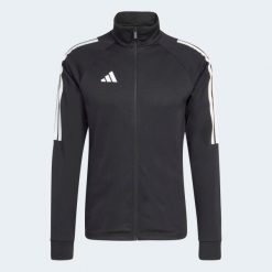 Bluza piłkarska treningowa ADIDAS Sereno 26. Czarne kurtki treningowe męskie ADIDAS, xl, bez wzorów, z dresówki, bez kaptura, do piłki nożnej, climacool (adidas). Za 199.99 zł.