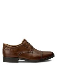 Clarks Półbuty Tilden Cap 261300967 Brązowy. Brązowe eleganckie półbuty męskie Clarks, ze skóry, wizytowe, bez obcasa, bez zapięcia. Za 249.99 zł.