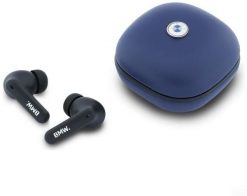 Bezprzewodowe słuchawki dokanałowe Bluetooth TWS BMW Leather Metal Logo ENC granatowy. Niebieskie słuchawki bluetooth BMW. Za 142.38 zł.